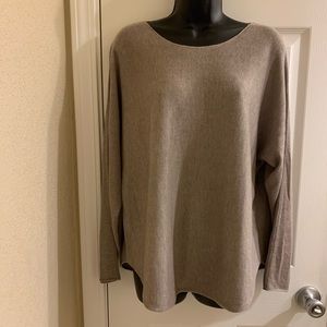 JOAN VASS cashmere blend scoop neck sweater XL